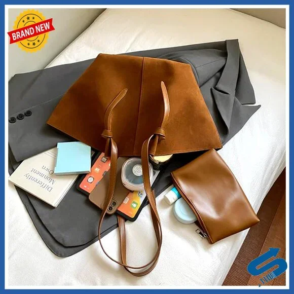 Suede Tote Bag Crossbody Shoulder Purse Retro Hobo Satchel Handbag - Picture 5 of 6